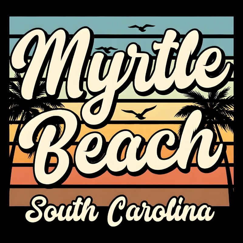 Vacances rétro au coucher de soleil à Myrtle Beach, en Caroline du Sud