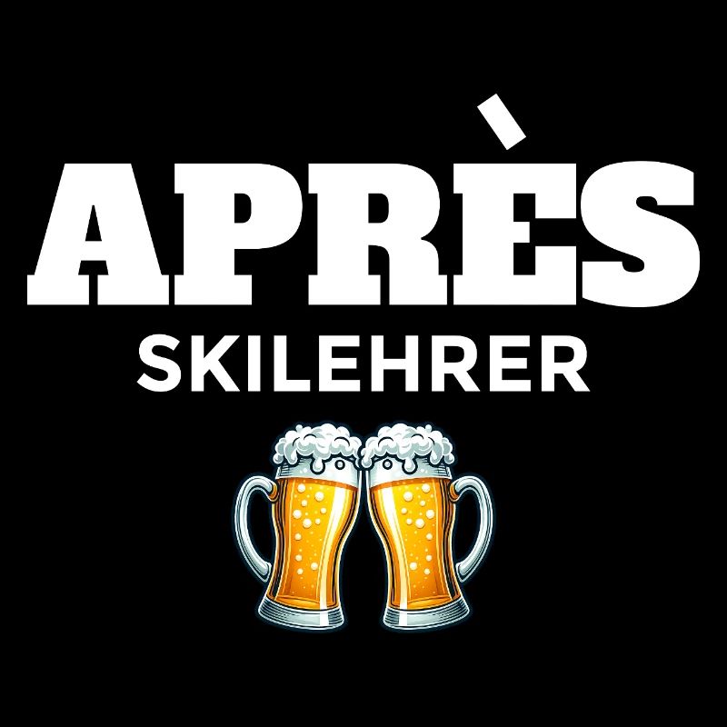 Après ski instructor with beer mugs