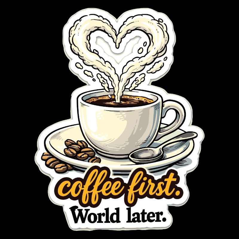 Coffee First Heart Design