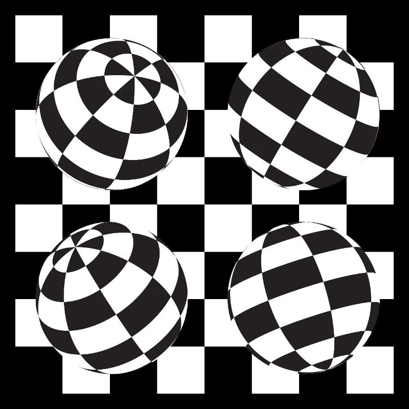 Kugelförmige karierte Illusion