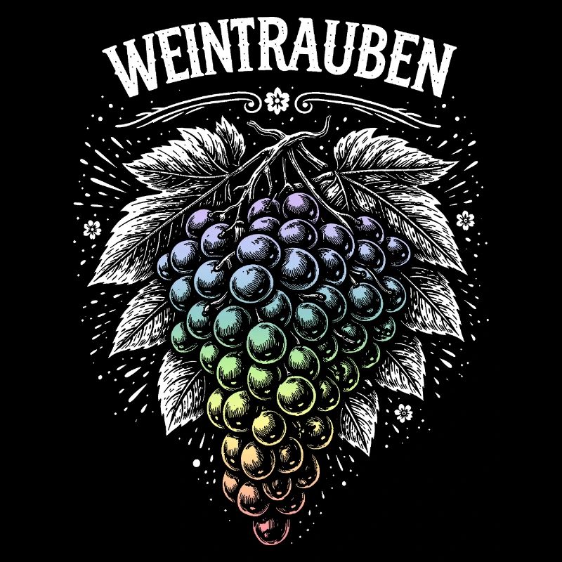 Weintrauben Regenbogen Motiv