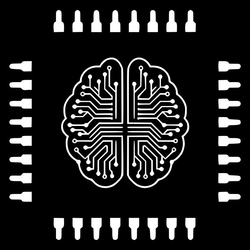 AI Gehirn Chip Prozessor Tech Vektor