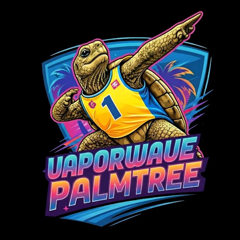 Neon Surf-Turtle Palmtree