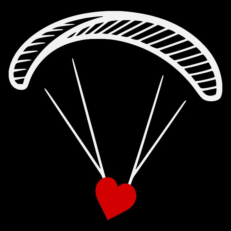 Paragleiter - Gleitschirm mit Herz - Valentinstag 