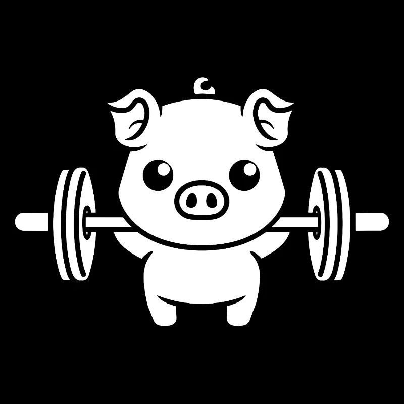 Cochon Haltérophile Cartoon