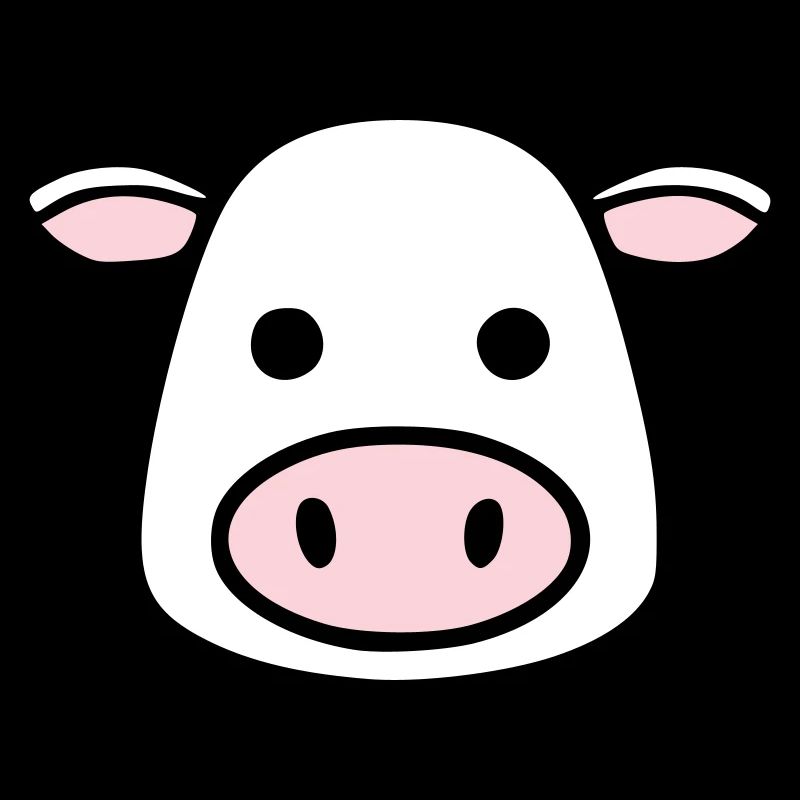 Cute Cow Head Face Comic Vector