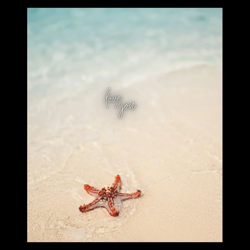 Love on the beach and starfish