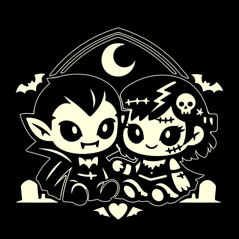 Duo de vampires adorables nocturnes