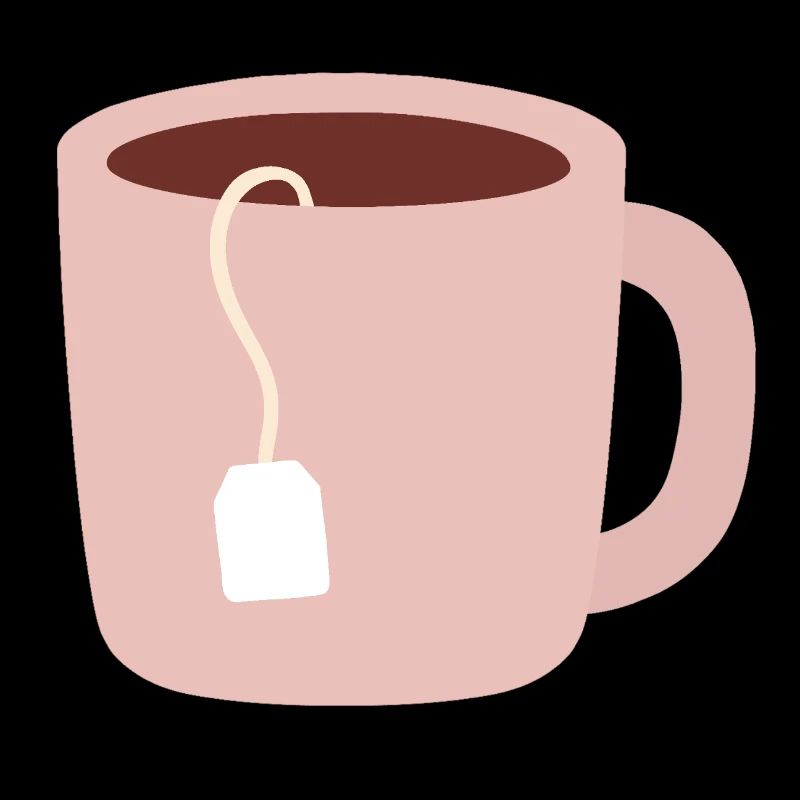 Pastel Pink Tea Mug Illustration
