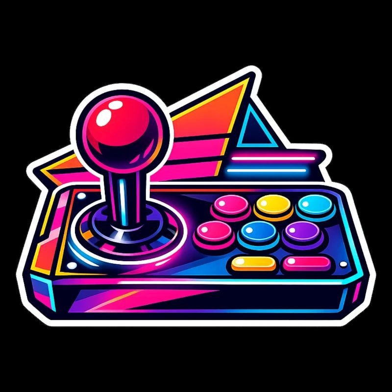 Joystick Arcade Néon Rétro