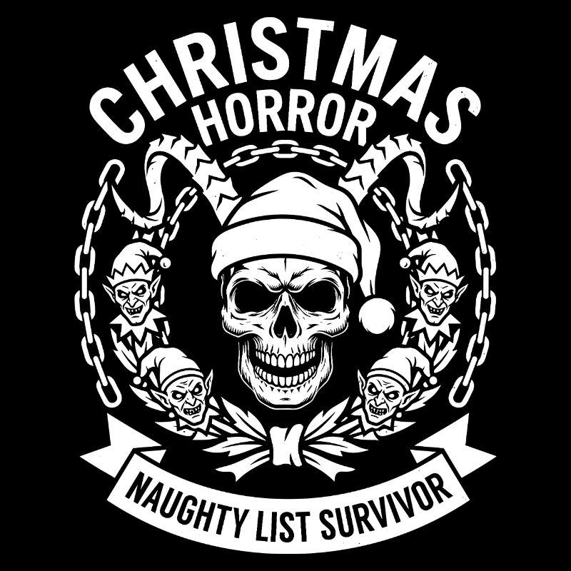 Weihnachts-Horror Schädel: Naughty List Survivor