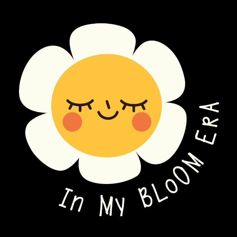 À l’ère de ma floraison – Expression fleurie de dessin animé plate