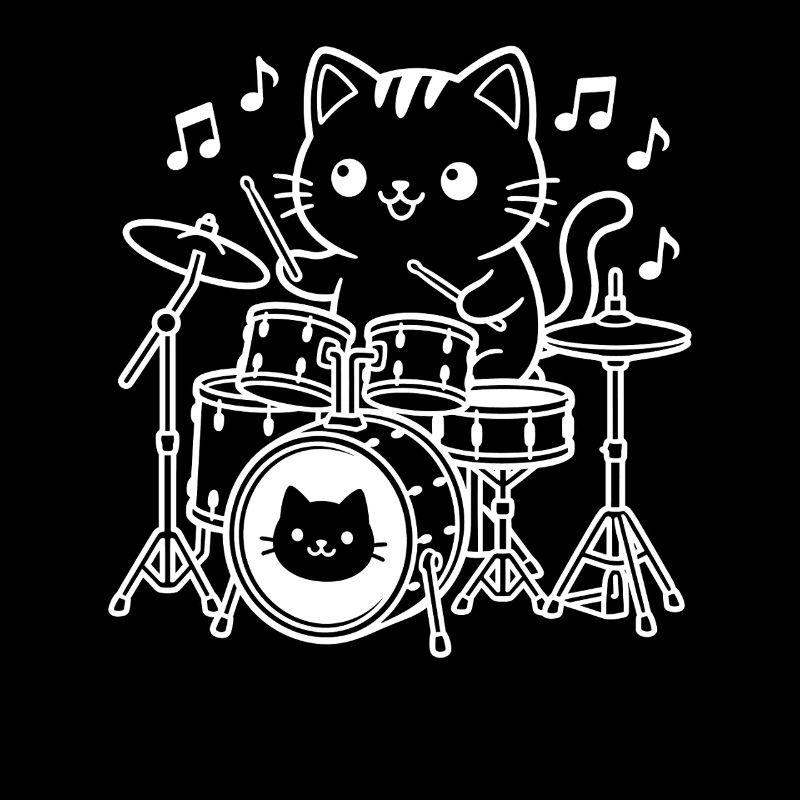 Kawaii Cat Drummer