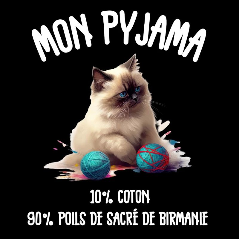 Pyjama Chat Sacré de Birmanie Drôle