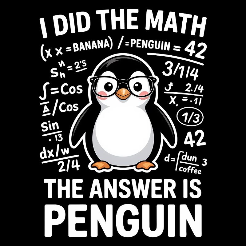 Mathe Sprüche Pinguin Lustiges Mathe Geschenk