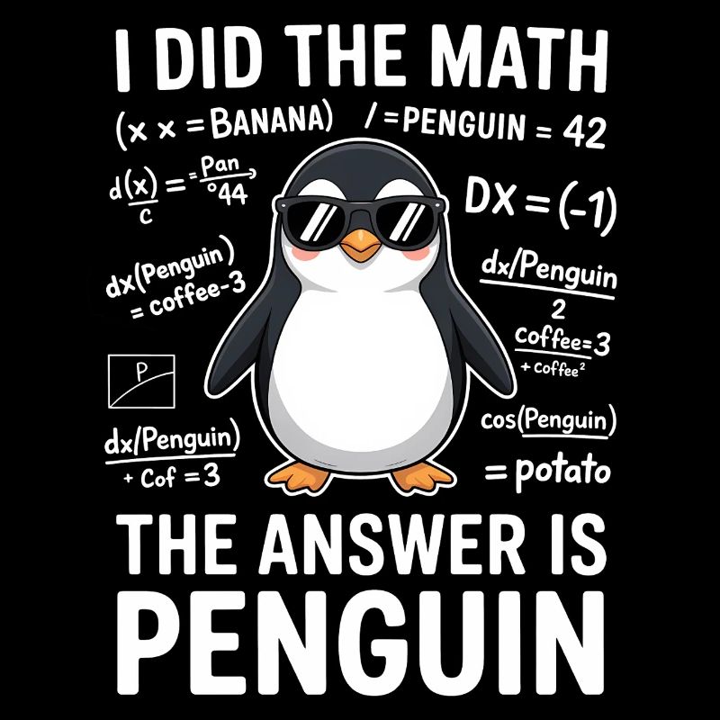 Mathe Sprüche Pinguin Lustiges Mathe Geschenk