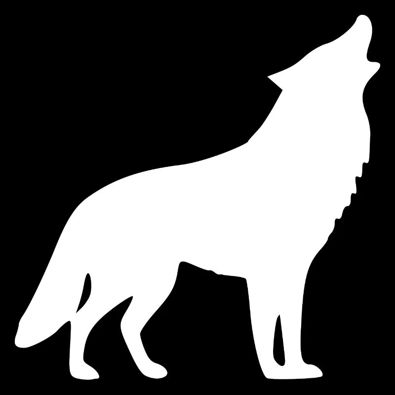 Heulender Wolf weiß 