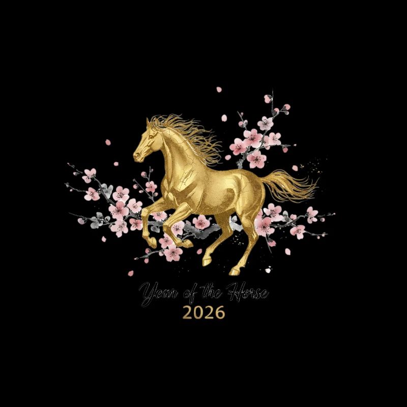 Pferd 2026 Chinesisches Neujahr Gold
