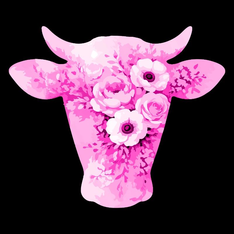 Kuh Silhouette Blumen