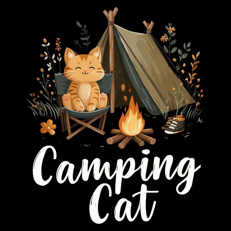 Camping Cat Saying Camping Cat Camper Gift