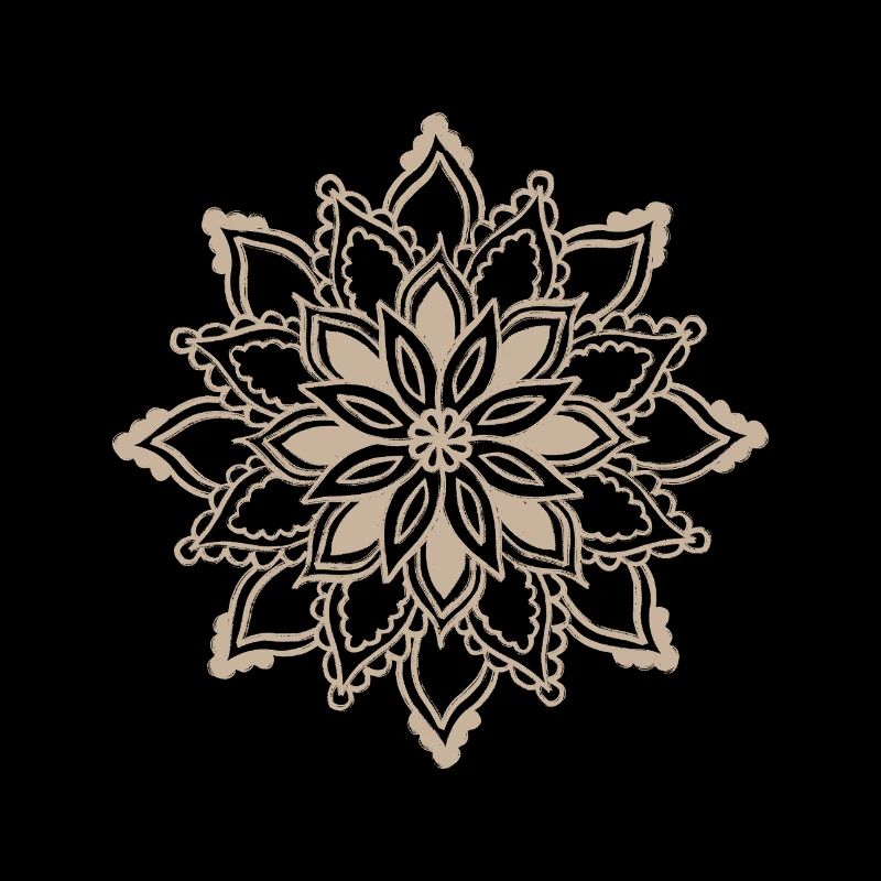 Beige Mandala Lace Pattern
