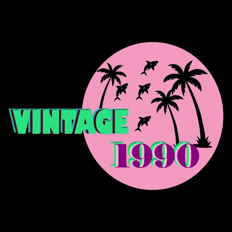 Vintage 1990 Palm Sunset