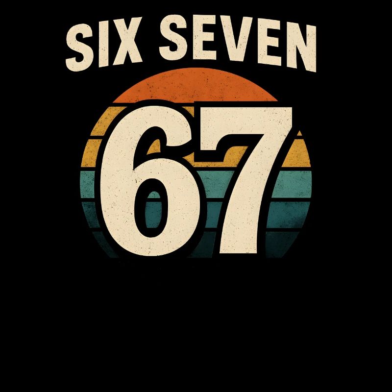 Six Seven 67 Italian Brainrot Retro Sunset Meme