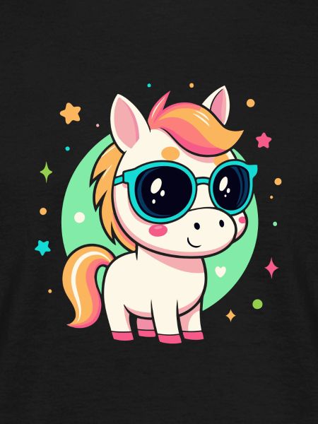 Rainbow pony with glasses