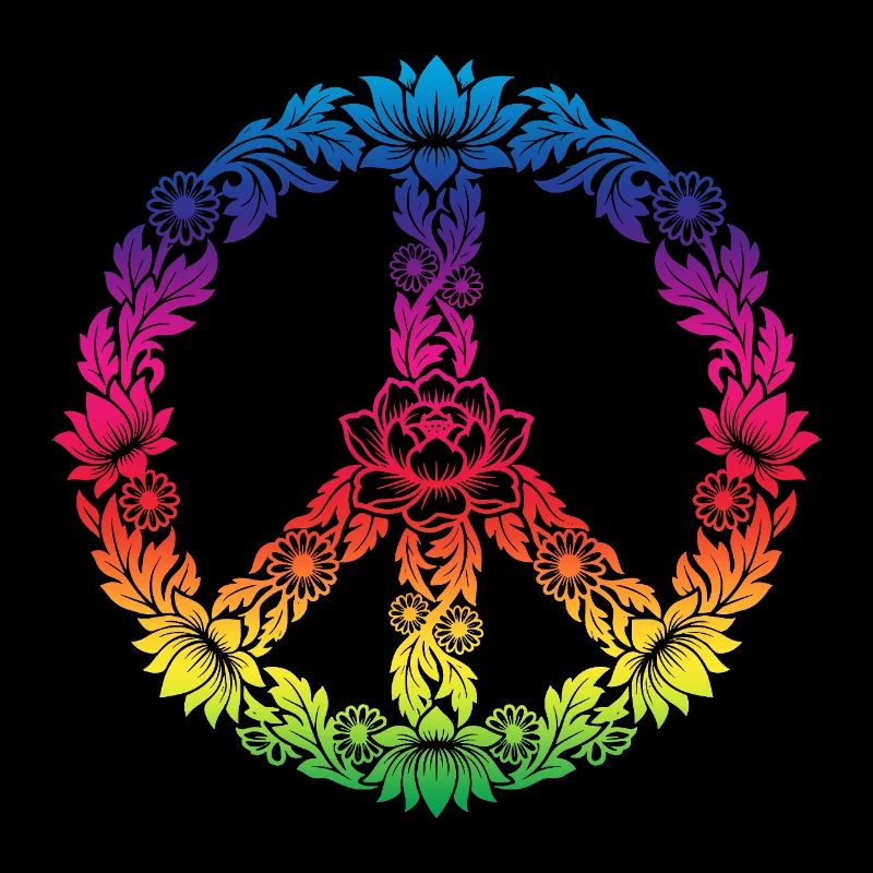 Peace Zeichen Blumen Floral Boho Style