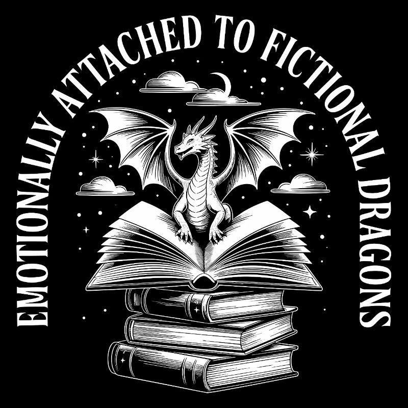 Funny Novel Fantasy Dragon Reader Book Nerd