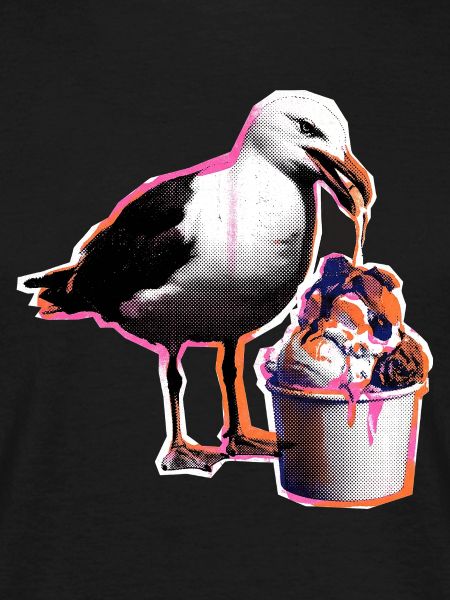 Möwe Isst Eis