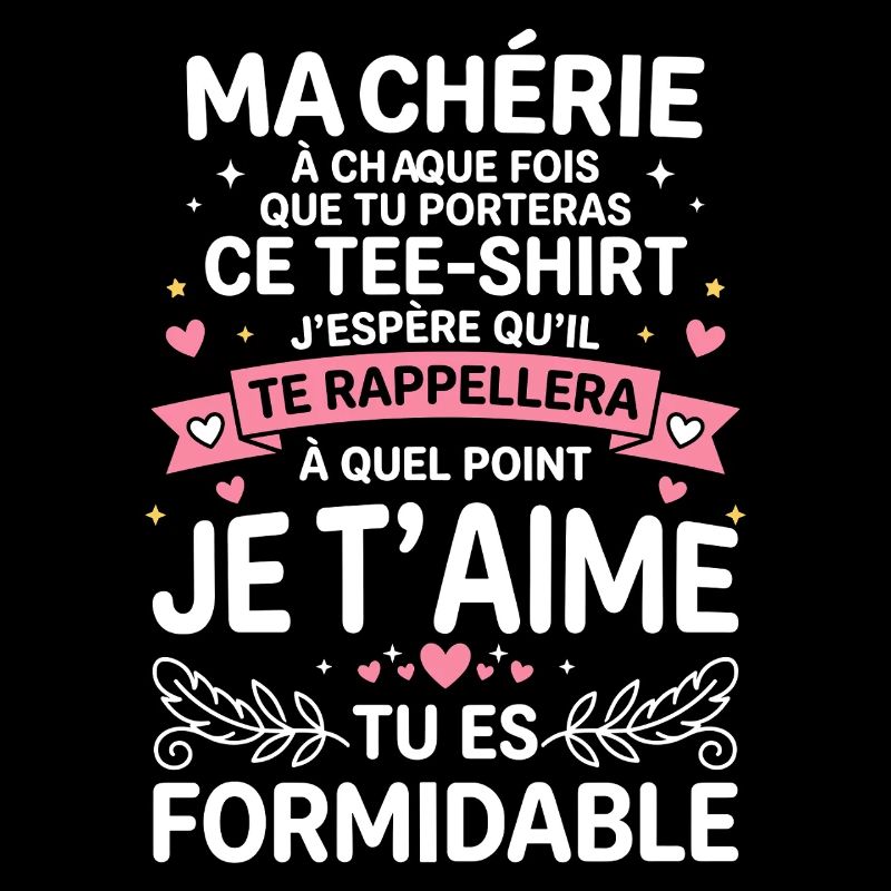 Message d'amour sur Tee shirt