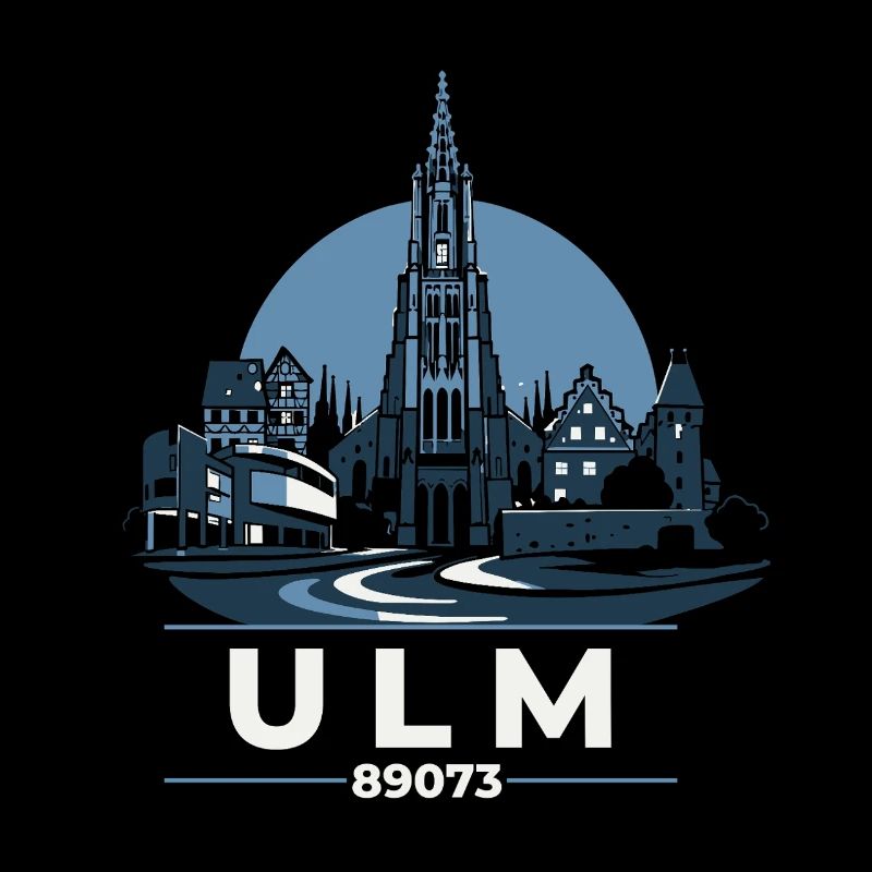 Ulm Skyline Silhouette mit Münster