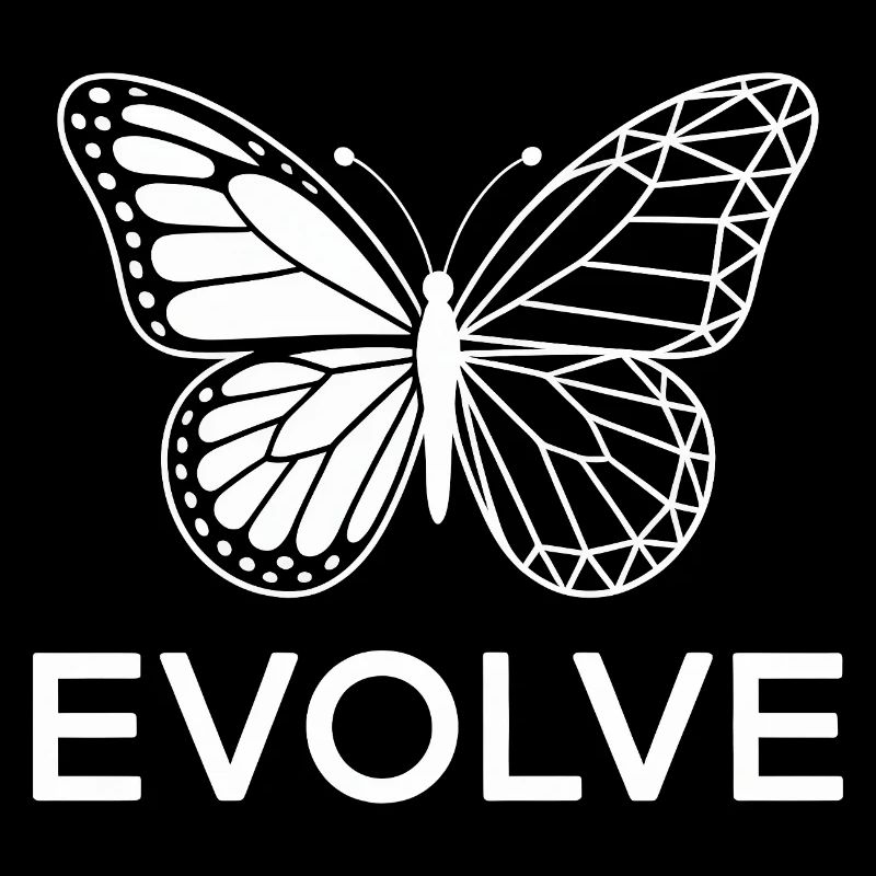 Evolve Butterfly Geometric Line Art