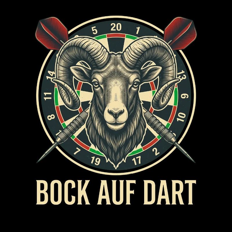 Bock auf Dart Widder Dartscheibe Dartspieler