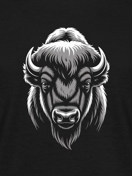 Gray bison head