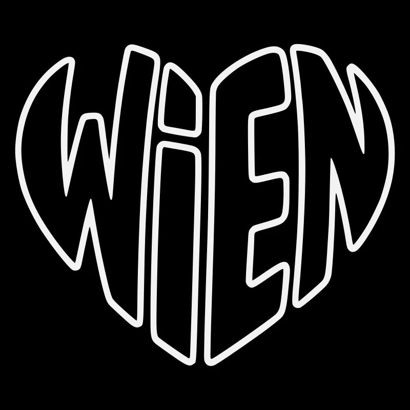 Vienna Outline Heart Lettering Design