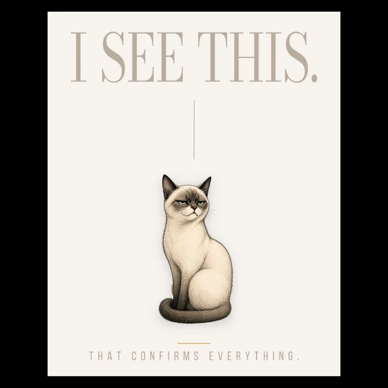 I SEE THIS. Noble Cat Introvert Meme Design