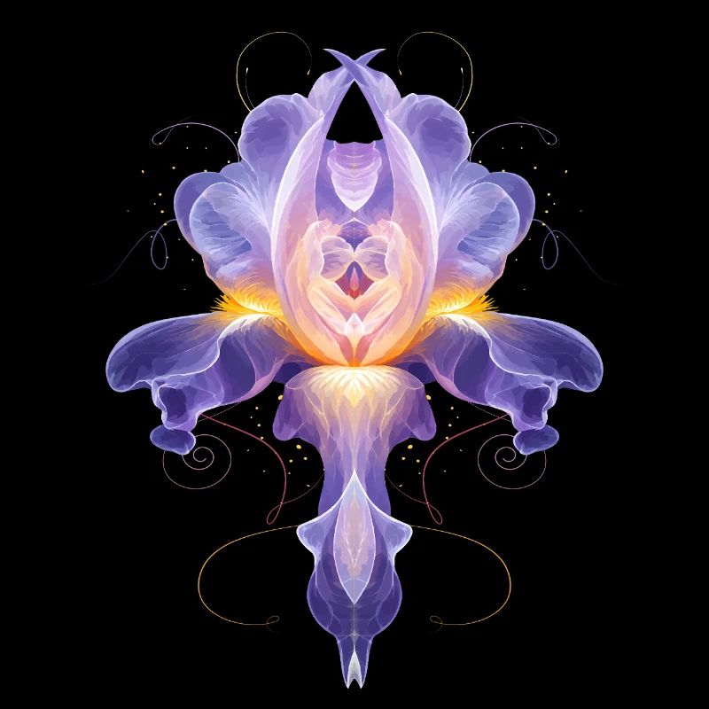 Abstrakte Iris Blüte Leuchtendes Florales Design