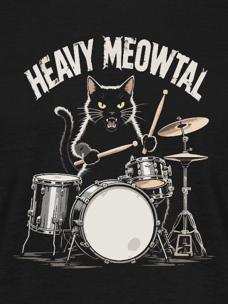 Heavy Meowtal Cat Drummer