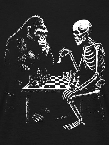 Gorilla Skeleton Chess Duel
