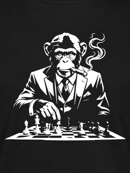Affe spielt Schach
