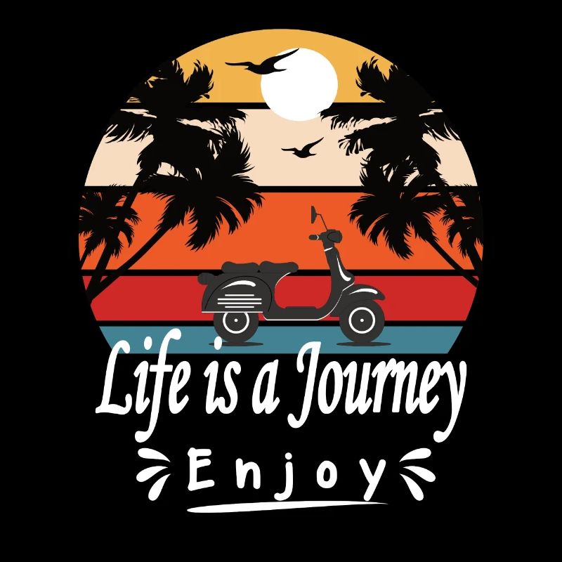 Het leven is een reis Roller Beach Palm Trees
