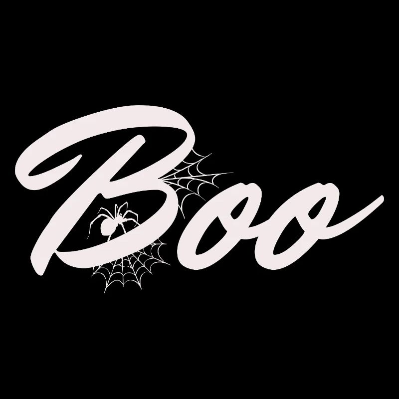 Boo Halloween Spider Web Lettering