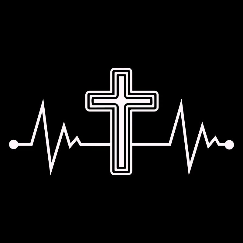 Cross heartbeat icon
