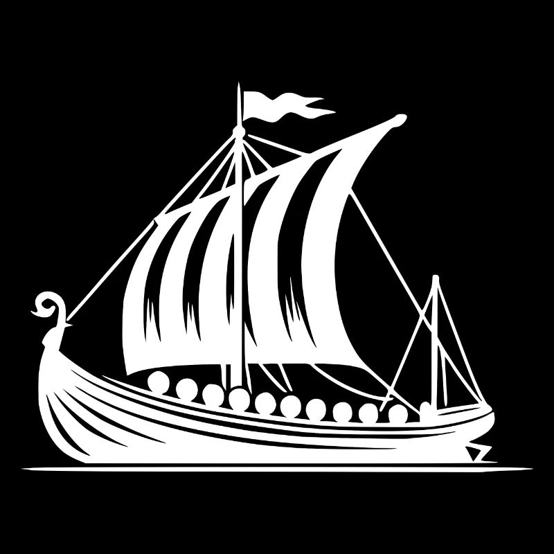Conception de voile de style viking de bateau-dragon