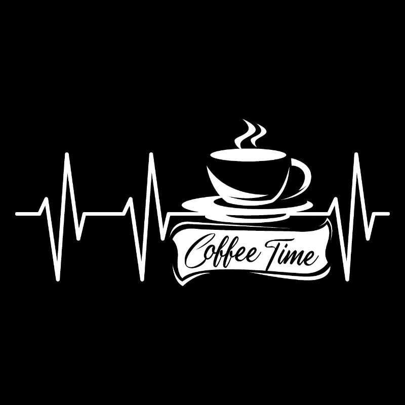 pulse coffee time café coffee logo heartbeat icon
