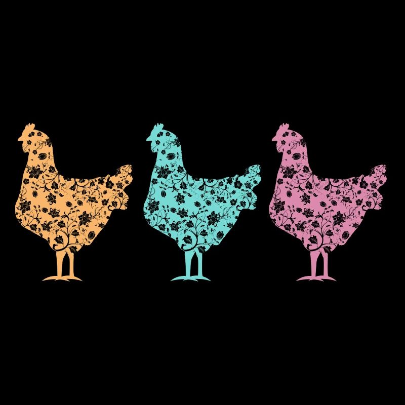 Pastel Chickens Silhouettes Pattern