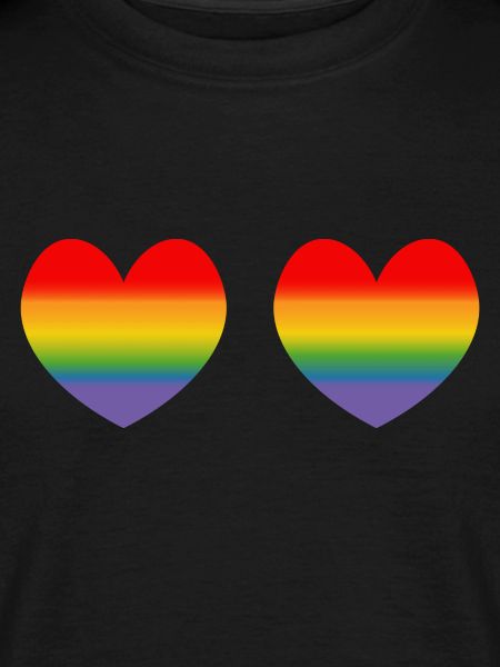 Two rainbow hearts gradient