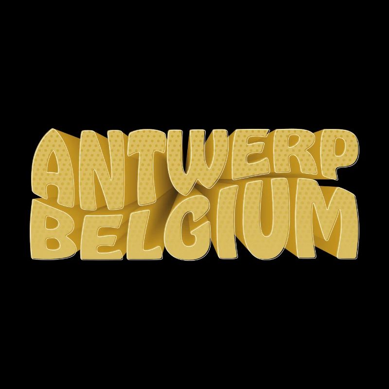 Antwerp Belgium Wortbild Retro Stil